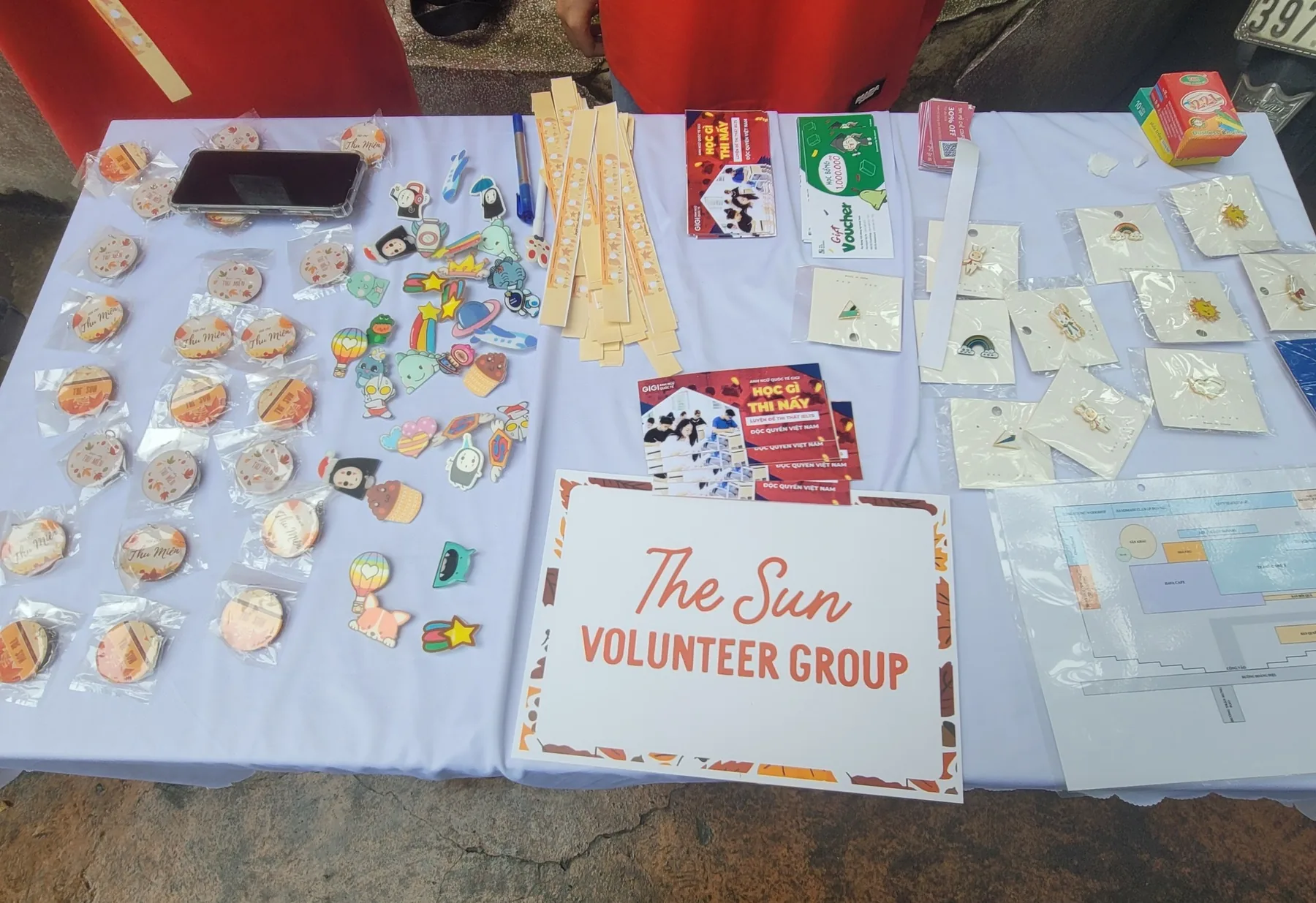A handmade-goods stall run by The Sun Volunteer Group.
